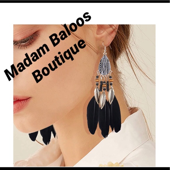 🔥 Bohemian Feather Drop Earrings🔥 New - Picture 8 of 8